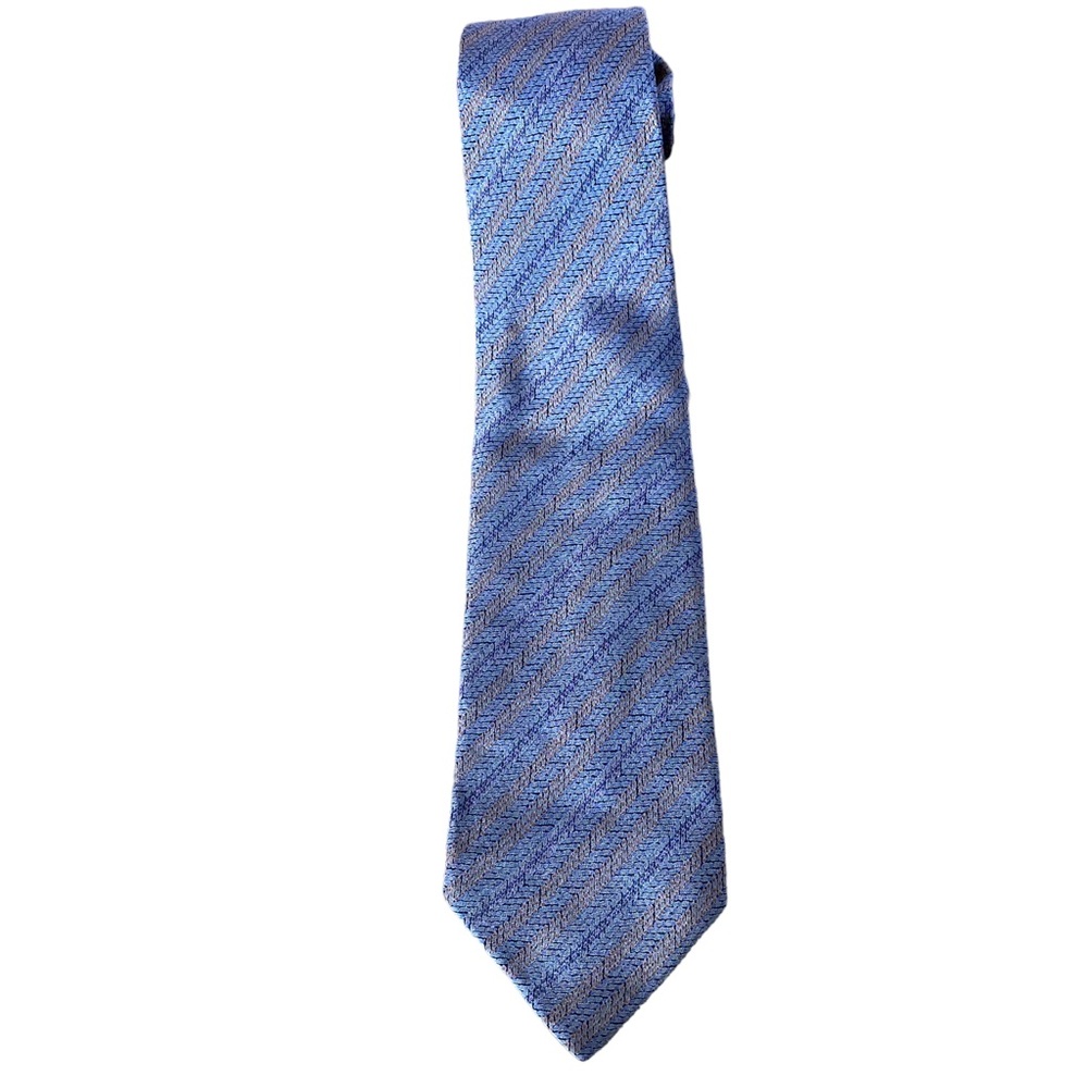 MISSONI CRAVATTE SILK TIE  NECKTIE MADE IN ITALY Blue Tan